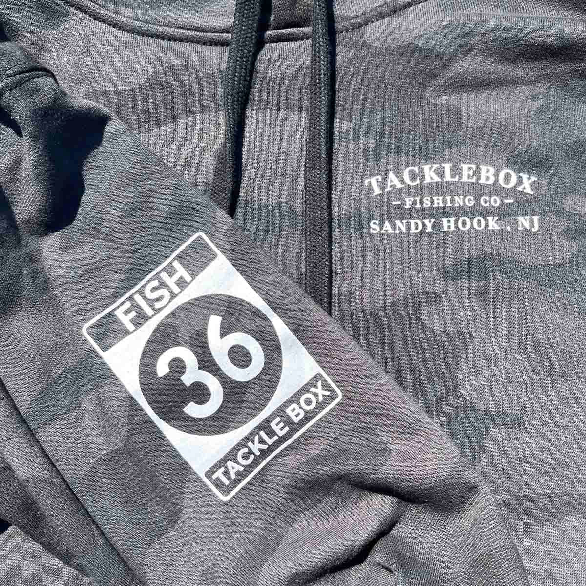 Tackle Box Fish 36 Hoodie Black Camo Tackle Box NJ